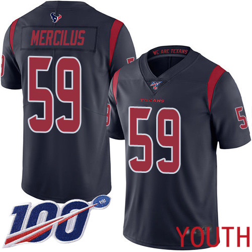 Houston Texans Limited Navy Blue Youth Whitney Mercilus Jersey NFL Football #59 100th Season Rush Vapor Untouchable